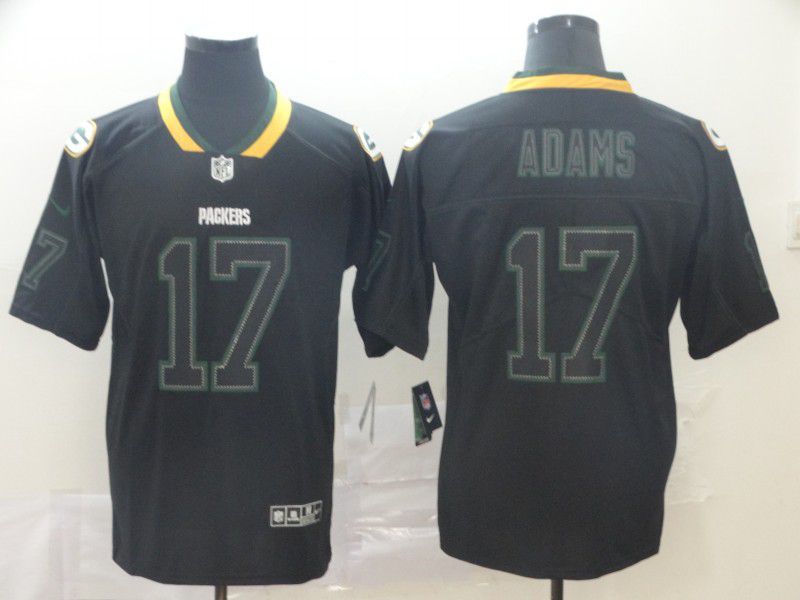 Men Green Bay Packers #17 Adams Nike Lights Out Black Color Rush Limited Jersey->green bay packers->NFL Jersey